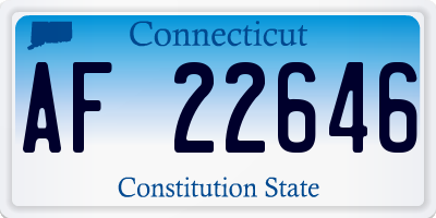 CT license plate AF22646