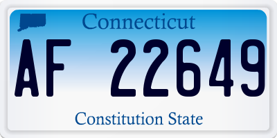CT license plate AF22649