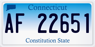 CT license plate AF22651