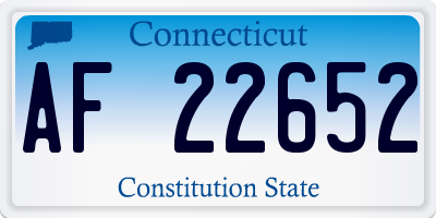 CT license plate AF22652