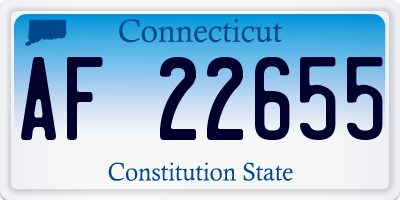 CT license plate AF22655