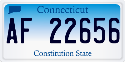 CT license plate AF22656