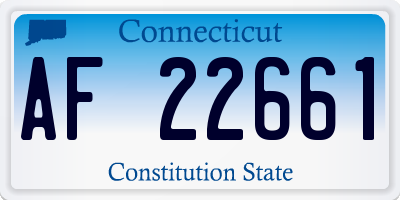 CT license plate AF22661