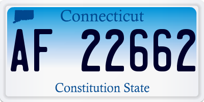 CT license plate AF22662