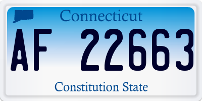 CT license plate AF22663