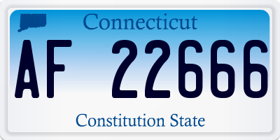 CT license plate AF22666