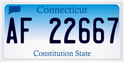CT license plate AF22667