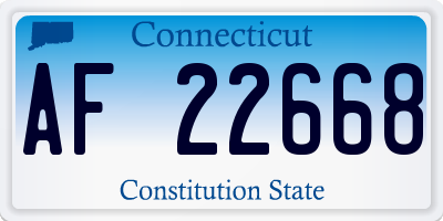 CT license plate AF22668