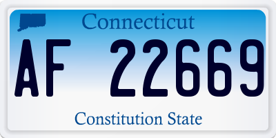 CT license plate AF22669