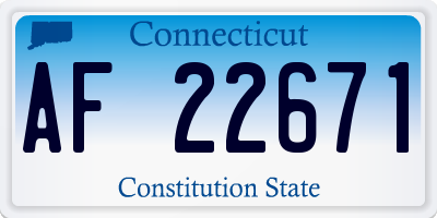 CT license plate AF22671
