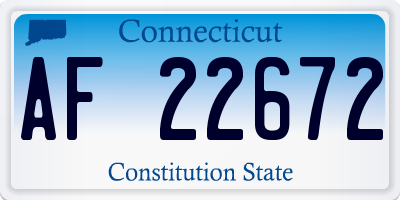 CT license plate AF22672