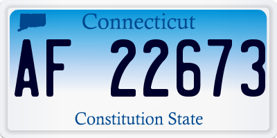 CT license plate AF22673
