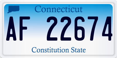 CT license plate AF22674