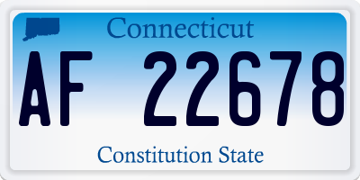 CT license plate AF22678