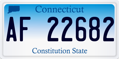 CT license plate AF22682