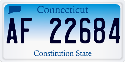 CT license plate AF22684