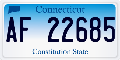 CT license plate AF22685
