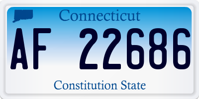 CT license plate AF22686