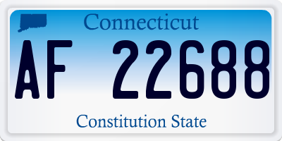 CT license plate AF22688