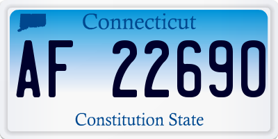 CT license plate AF22690