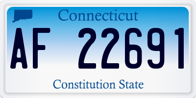 CT license plate AF22691