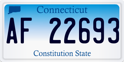 CT license plate AF22693