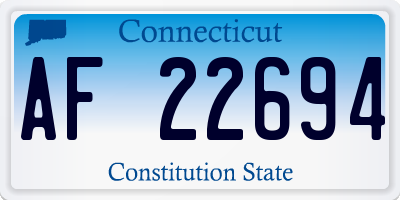 CT license plate AF22694