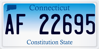 CT license plate AF22695