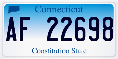CT license plate AF22698