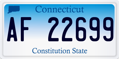 CT license plate AF22699