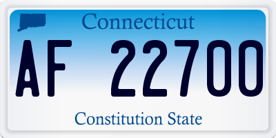 CT license plate AF22700