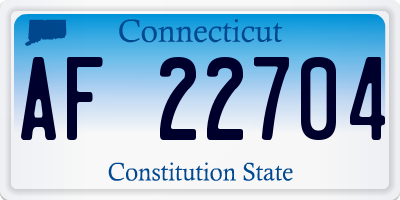 CT license plate AF22704