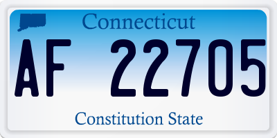 CT license plate AF22705