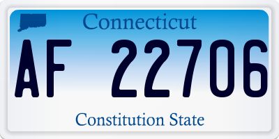 CT license plate AF22706