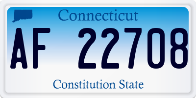 CT license plate AF22708