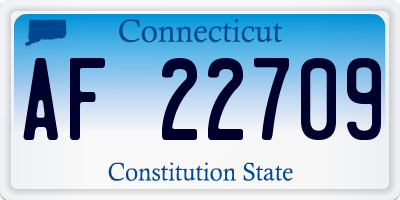 CT license plate AF22709