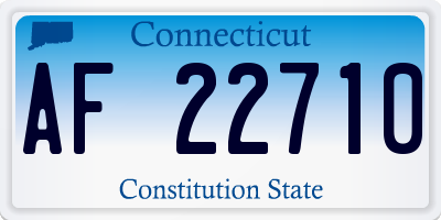 CT license plate AF22710