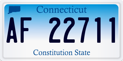 CT license plate AF22711