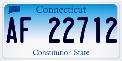 CT license plate AF22712