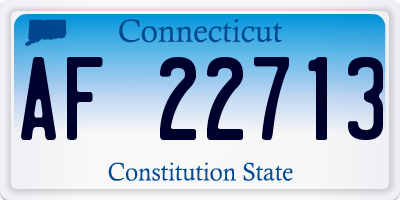 CT license plate AF22713