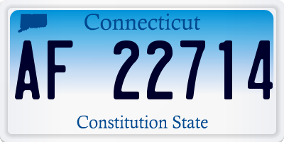 CT license plate AF22714