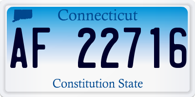 CT license plate AF22716