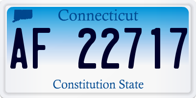 CT license plate AF22717