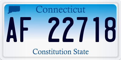 CT license plate AF22718