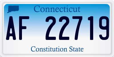 CT license plate AF22719