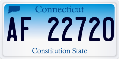 CT license plate AF22720