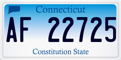 CT license plate AF22725