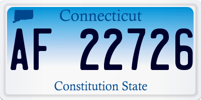 CT license plate AF22726