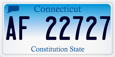 CT license plate AF22727