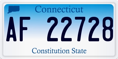 CT license plate AF22728